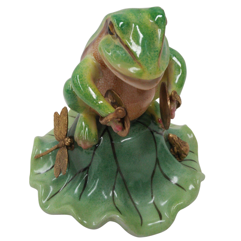 Статуэтка Frog Drummer Зеленый Золотой Статуэтка Frog Drummer Зеленый Золотой во Владивостоке | Loft Concept