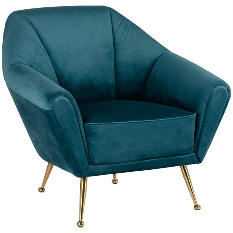 Кресло Brunner Chair blue Золотой Темно-синий Кресло Brunner Chair blue Золотой Темно-синий во Владивостоке | Loft Concept