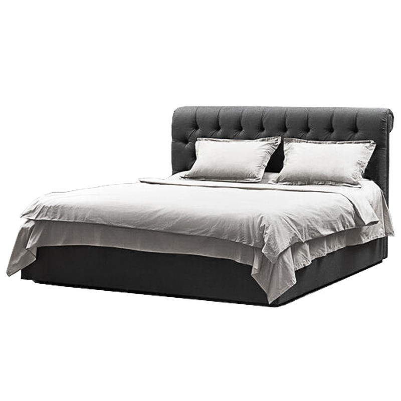 Кровать Gray Capitone Bed Серый Кровать Gray Capitone Bed Серый во Владивостоке | Loft Concept
