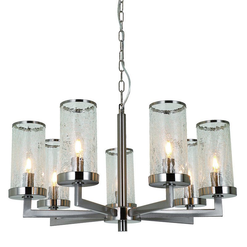 Люстра LIAISON ONE-TIER Chandelier 7 Silver Никель Прозрачное Стекло во Владивостоке | Loft Concept 