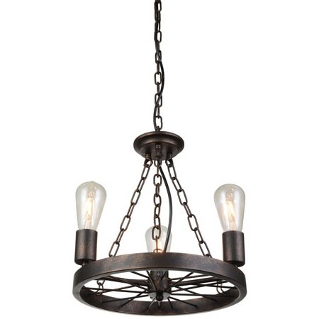 Подвесной светильник Loft Wheel Pendant 3 Коричневый винтаж во Владивостоке | Loft Concept 