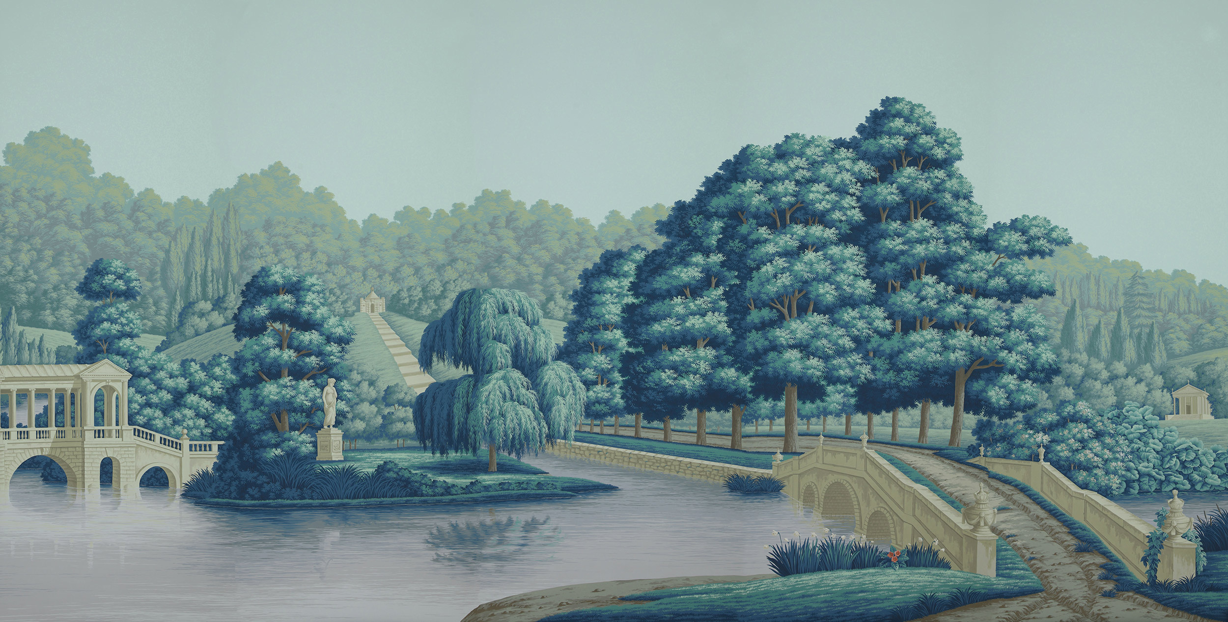 Обои ручная роспись English Landscape Special Colourway on scenic paper Обои ручная роспись English Landscape Special Colourway on scenic paper - постер Loft-Concept во Владивостоке