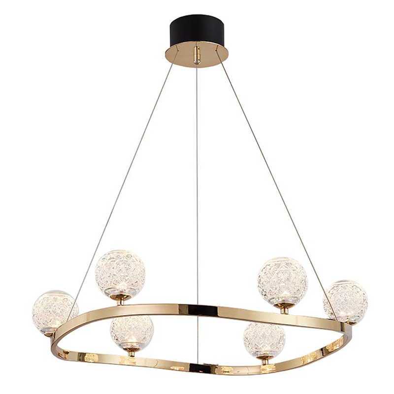 Люстра Aella Glass Balls Round Chandelier Золотой Прозрачный Люстра Aella Glass Balls Round Chandelier Золотой Прозрачный во Владивостоке | Loft Concept