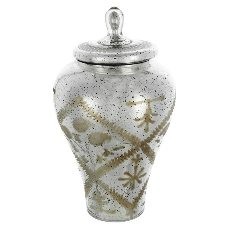 Ваза из стекла с крышкой и декоративными узорами Chinoiserie Ceramics Бежевый Античное зеркальное стекло Ваза из стекла с крышкой и декоративными узорами Chinoiserie Ceramics Бежевый Античное зеркальное стекло во Владивостоке | Loft Concept