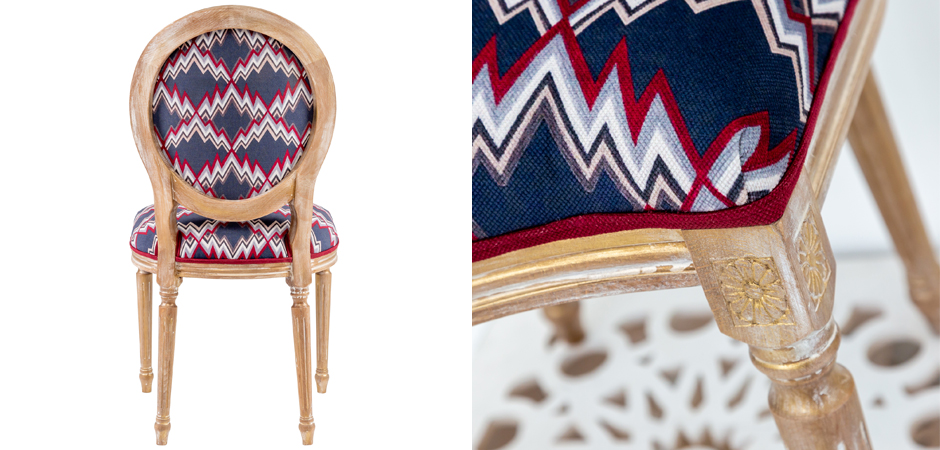 Стул Ikat Pattern с золотой патиной Стул Ikat Pattern с золотой патиной - Loft-Concept во Владивостоке