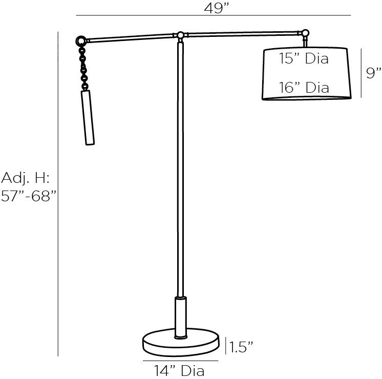 Торшер Arteriors NEWARK FLOOR LAMP Black Торшер Arteriors NEWARK FLOOR LAMP Black во Владивостоке
