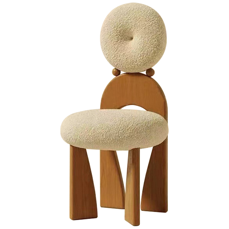 Стул Adem Boucle Wood Chair Молочный Древесина Стул Adem Boucle Wood Chair Молочный Древесина во Владивостоке | Loft Concept