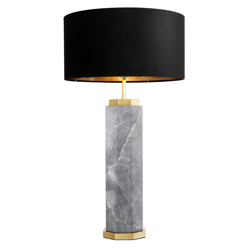 Настольная лампа Eichholtz Table Lamp Newman Grey Латунь Античная полированная Серый Черный во Владивостоке | Loft Concept 