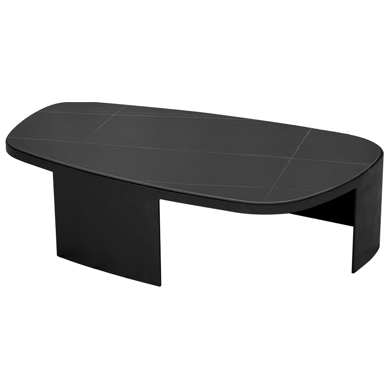 Кофейный стол с каменной столешницей Koch Coffee Table Черный Коричневый во Владивостоке | Loft Concept 