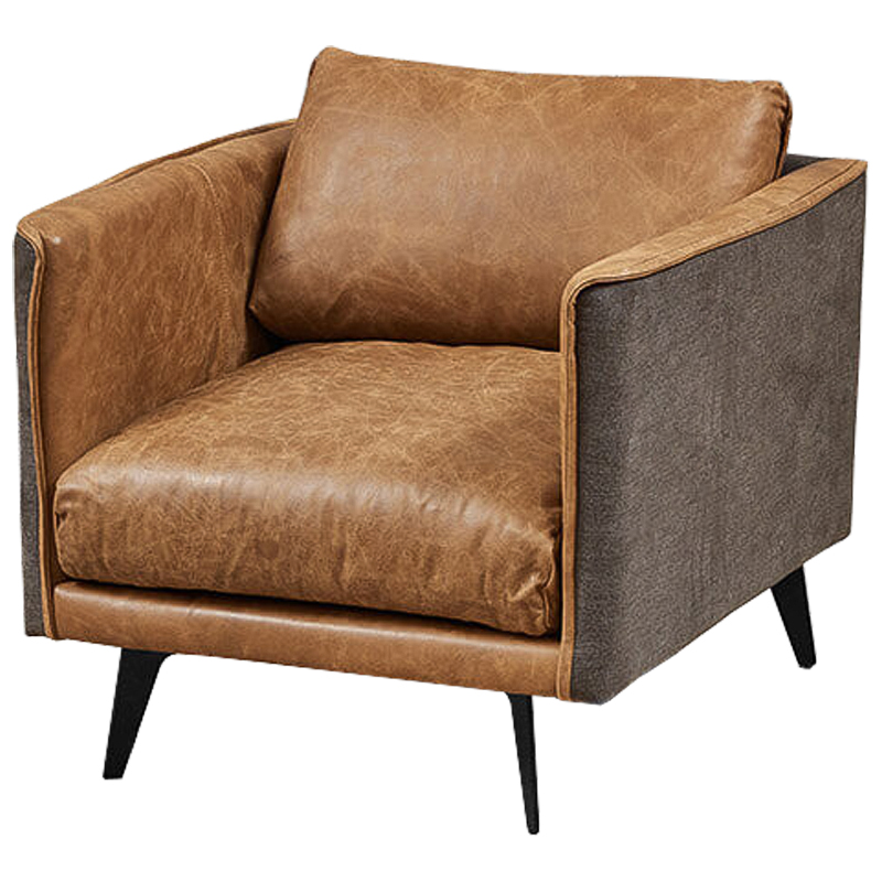 Кресло Caramel Leather & Textiles Armchair Карамель Серый Кресло Caramel Leather & Textiles Armchair Карамель Серый во Владивостоке | Loft Concept