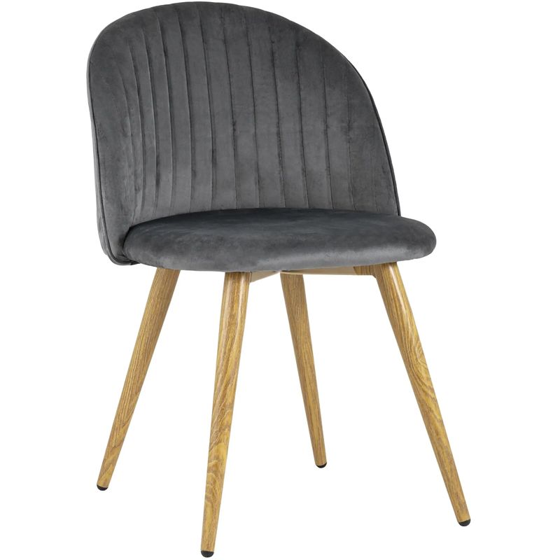 Стул Miruna Chair Серый Велюр Серый Древесина Стул Miruna Chair Серый Велюр Серый Древесина во Владивостоке | Loft Concept