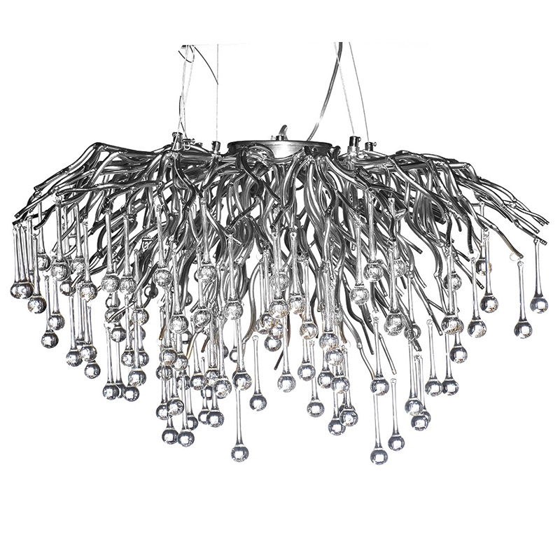 Люстра Droplet Chrome Chandelier 80 Хром Прозрачный Люстра Droplet Chrome Chandelier 80 Хром Прозрачный во Владивостоке | Loft Concept