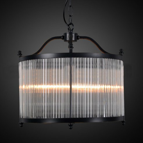 Люстра Glass Fringe Chandelier Round Черный Люстра Glass Fringe Chandelier Round Черный во Владивостоке | Loft Concept