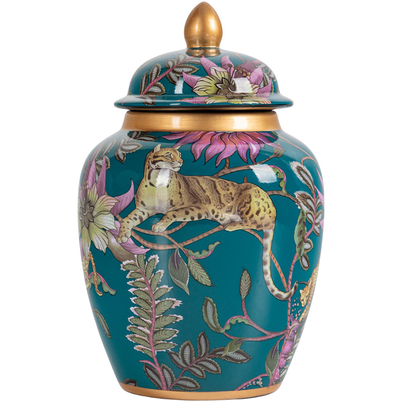 Ваза с крышкой Leopard Flowers Vase Emerald Изумрудный Мульти Ваза с крышкой Leopard Flowers Vase Emerald Изумрудный Мульти во Владивостоке | Loft Concept