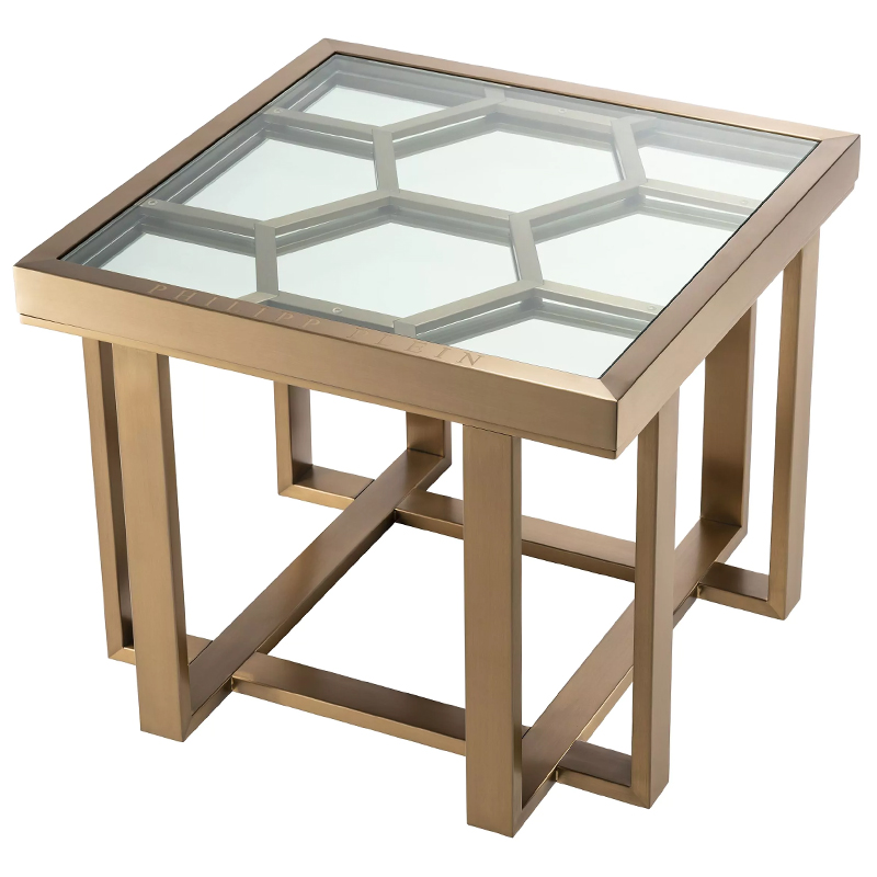 Приставной стол Philipp Plein Side Table Skeleton Золотой Прозрачное Стекло Зеркало Приставной стол Philipp Plein Side Table Skeleton Золотой Прозрачное Стекло Зеркало во Владивостоке | Loft Concept
