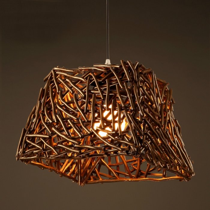 Подвесной светильник Old Wicker Pendant Cub Коричневый Подвесной светильник Old Wicker Pendant Cub Коричневый во Владивостоке | Loft Concept