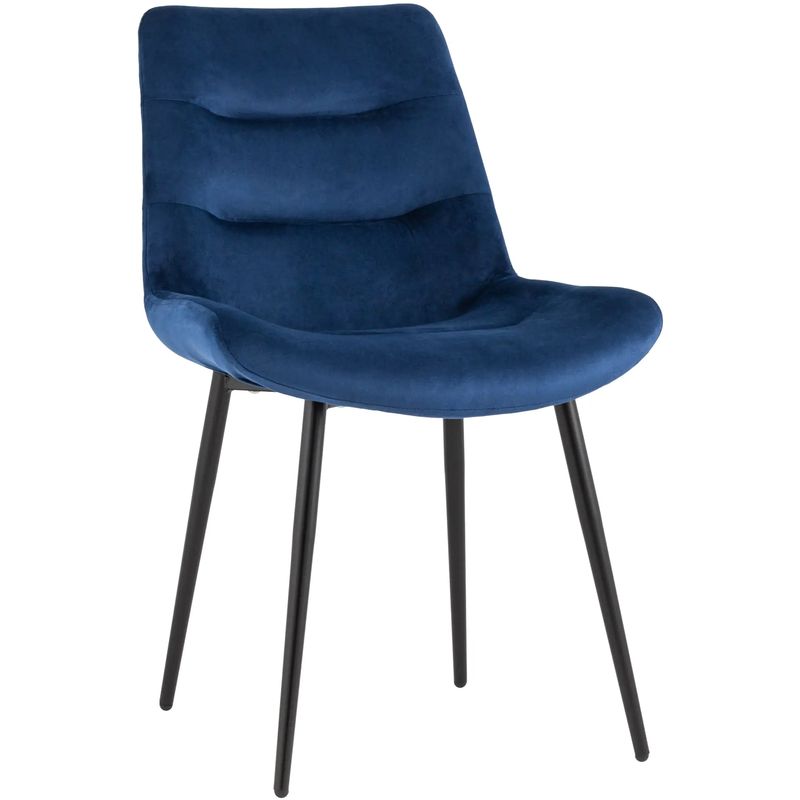 Стул Austin Chair Велюр Индиго Индиго Черный во Владивостоке | Loft Concept 
