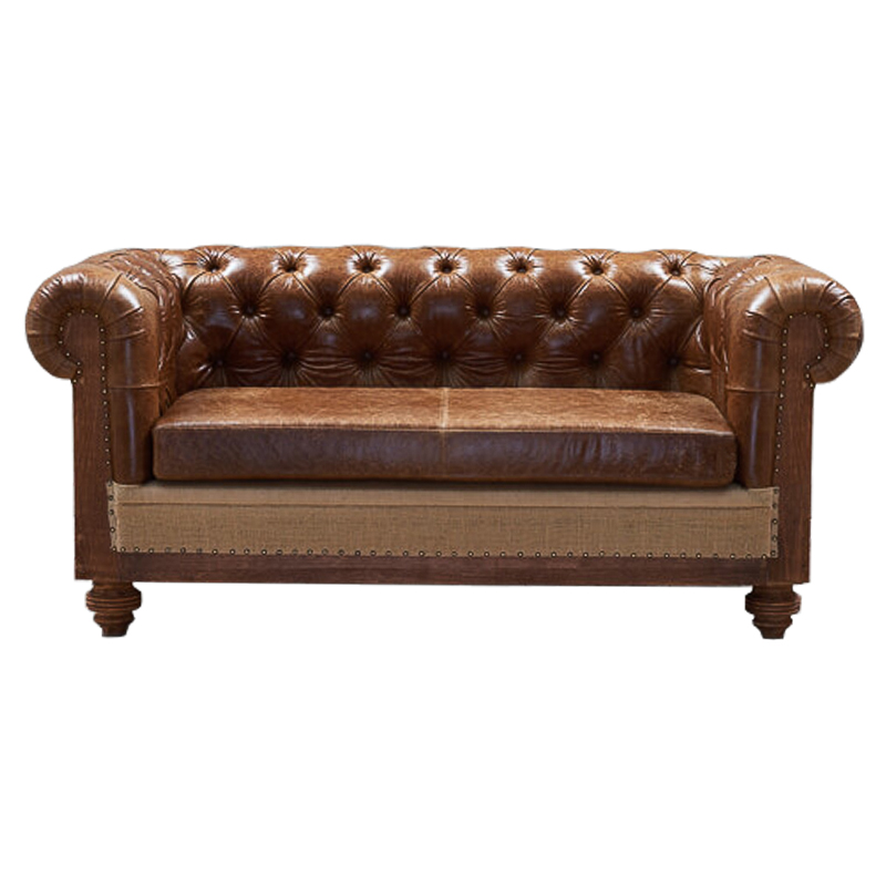 Диван Deconstructed Chesterfield Sofa double Brown leather Коричневый ivory ( слоновая кость ) Диван Deconstructed Chesterfield Sofa double Brown leather Коричневый ivory ( слоновая кость ) во Владивостоке | Loft Concept