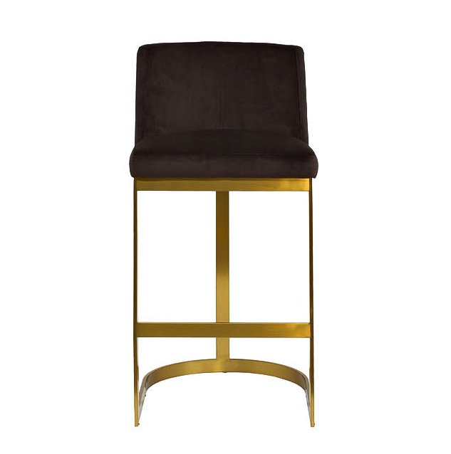 Барный стул Neoclassicism Bar Chair Золотой Коричневый Барный стул Neoclassicism Bar Chair Золотой Коричневый во Владивостоке | Loft Concept