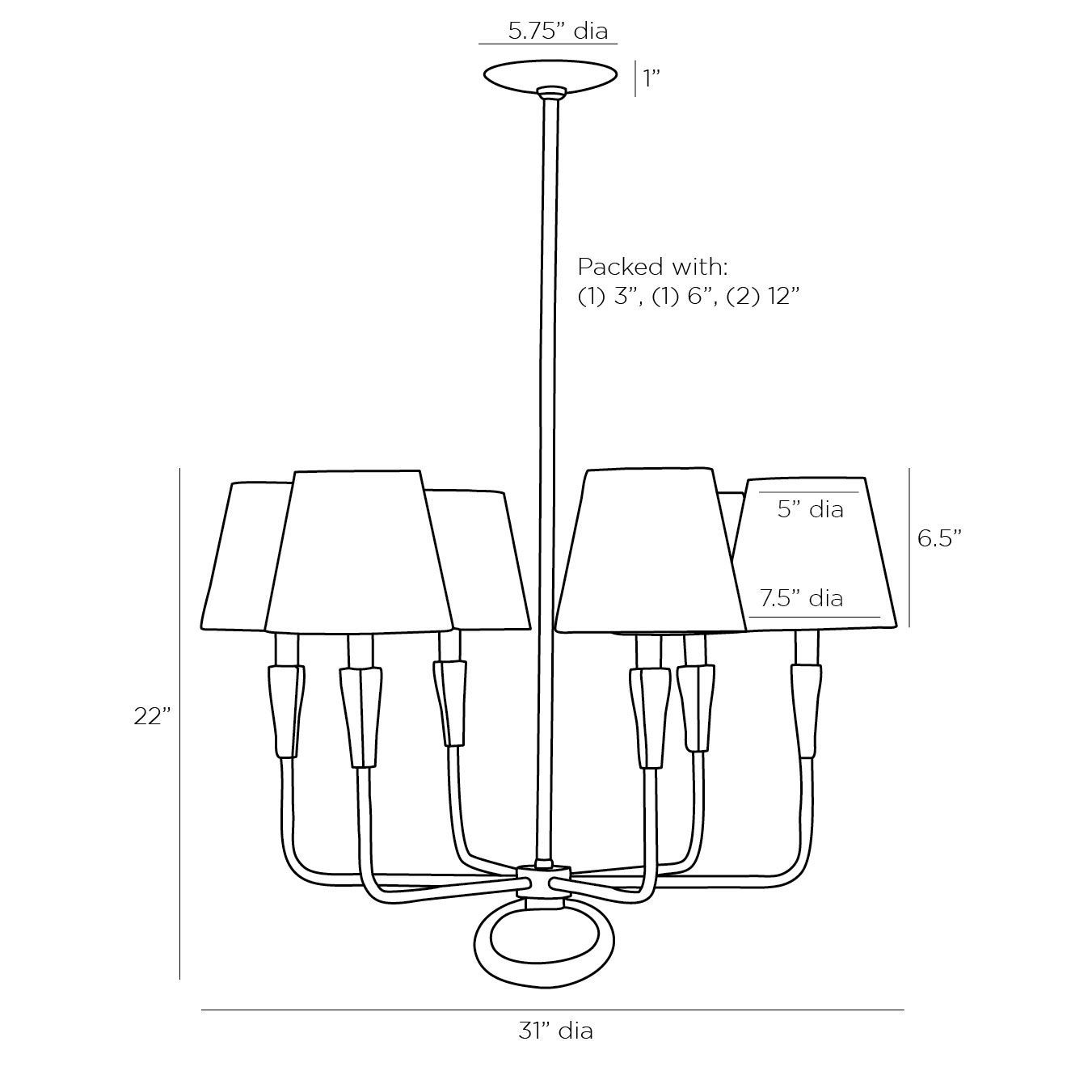 Люстра Arteriors JEREMIAH CHANDELIER во Владивостоке