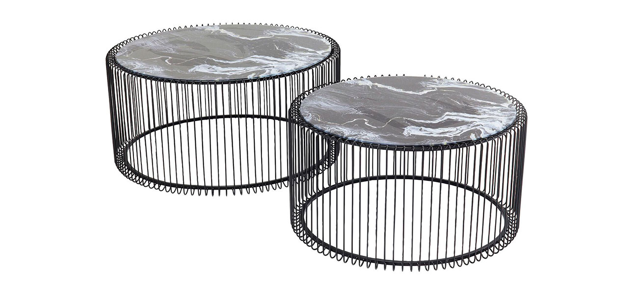 Кофейный столик круглый с мраморной столешницей Дуэт Anthony - фото №1