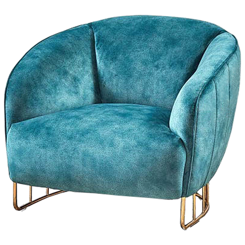 Кресло Luciano Chair Голубой Глянцевое золото Кресло Luciano Chair Голубой Глянцевое золото во Владивостоке | Loft Concept