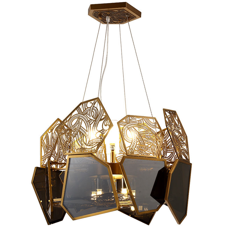 Люстра ART LUXURY CHANDELIER Прозрачный черный Золотой Люстра ART LUXURY CHANDELIER Прозрачный черный Золотой во Владивостоке | Loft Concept