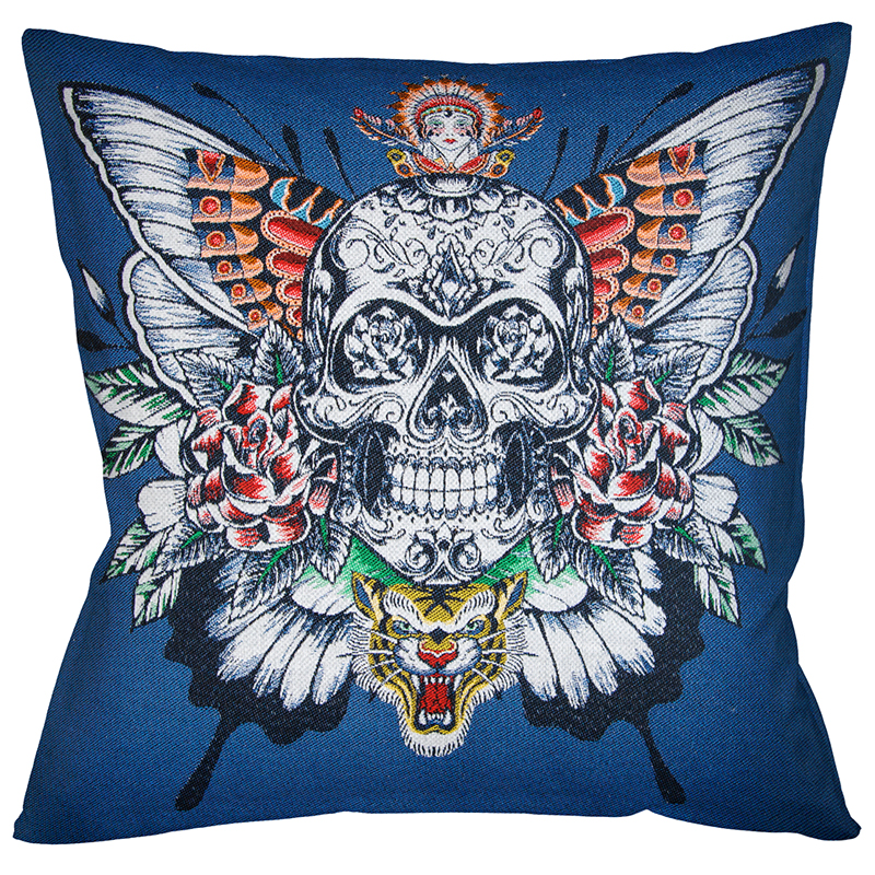 Декоративная подушка Ghost Rider Blue Мульти Декоративная подушка Ghost Rider Blue Мульти во Владивостоке | Loft Concept