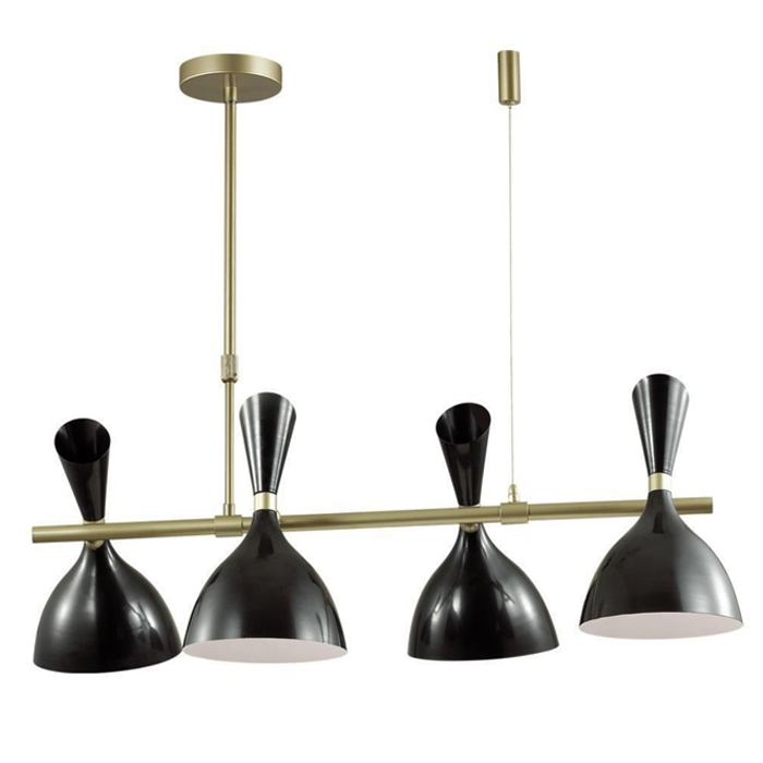 Люстра Duke Chandelier line 4 black Черный матовое золото Люстра Duke Chandelier line 4 black Черный матовое золото во Владивостоке | Loft Concept