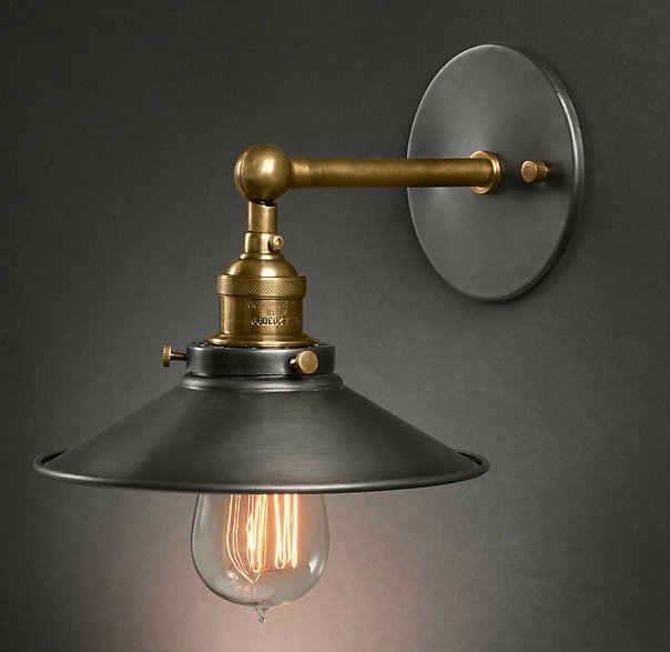 Бра Cone 20th c.Factory filament Черный Бра Cone 20th c.Factory filament Черный во Владивостоке | Loft Concept