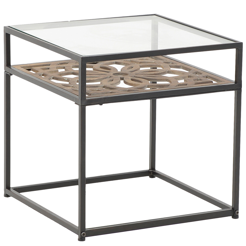 Приставной стол Provence Lace Table Древесина Черный Прозрачное Стекло Приставной стол Provence Lace Table Древесина Черный Прозрачное Стекло во Владивостоке | Loft Concept