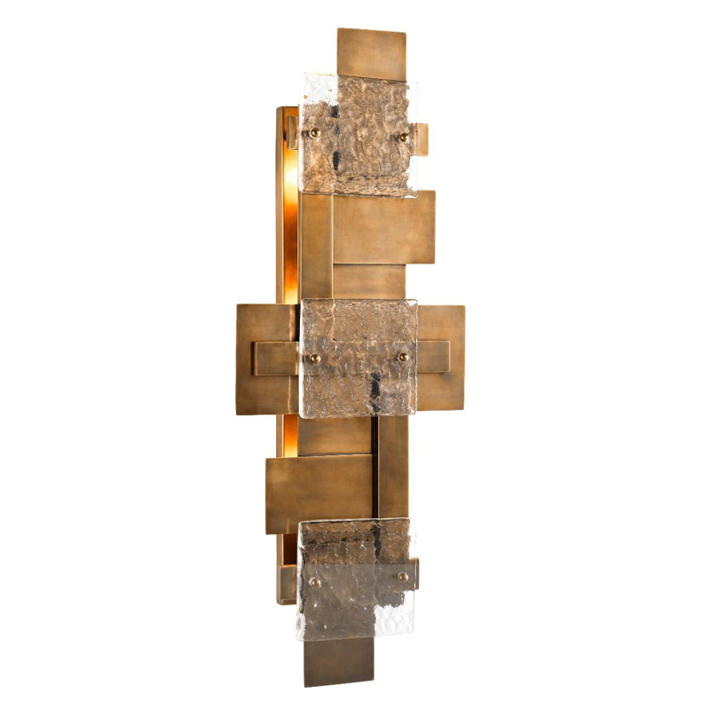 Бра Eichholtz Wall Lamp Langham Прозрачный Винтажная латунь Бра Eichholtz Wall Lamp Langham Прозрачный Винтажная латунь во Владивостоке | Loft Concept