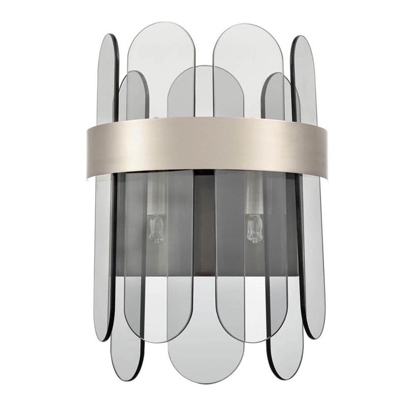 Бра Decorative Oval Smoky Plates Sconce Дымчатый (Smoke) Никель Сатин Бра Decorative Oval Smoky Plates Sconce Дымчатый (Smoke) Никель Сатин во Владивостоке | Loft Concept