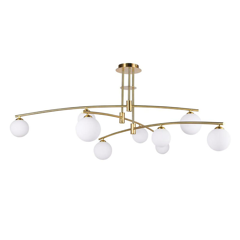Люстра Glendon Chandelier 9 Balls Бронза Белый Люстра Glendon Chandelier 9 Balls Бронза Белый во Владивостоке | Loft Concept