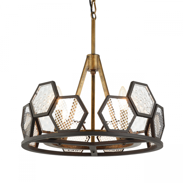 Люстра MetalComb Pendant 4 Черный Люстра MetalComb Pendant 4 Черный во Владивостоке | Loft Concept