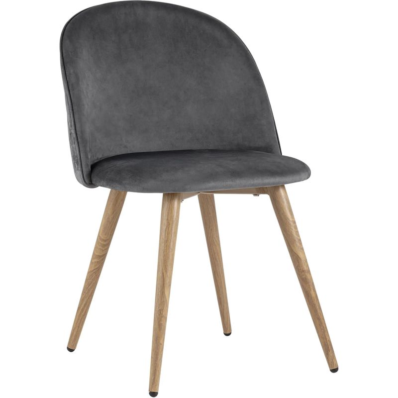 Стул Miruna Chair Спинка Ромбы Серый Велюр Серый Древесина во Владивостоке | Loft Concept 