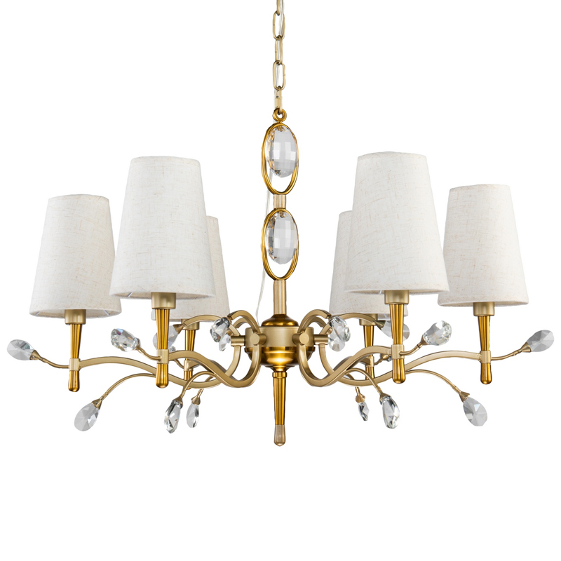 Люстра Desiree Chandelier 77 Латунь матовое золото Белый Прозрачный Люстра Desiree Chandelier 77 Латунь матовое золото Белый Прозрачный во Владивостоке | Loft Concept