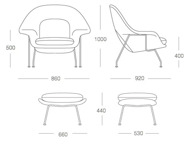 Кресло Womb Chair and Ottoman Кресло Womb Chair and Ottoman во Владивостоке
