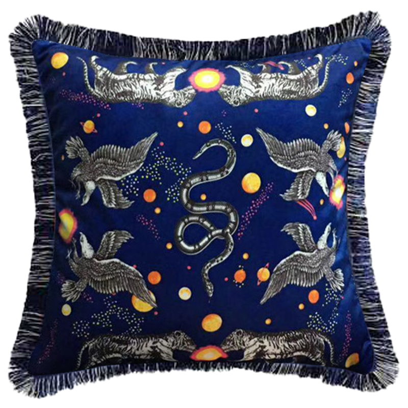 Декоративная подушка Cтиль Gucci Night Синий Декоративная подушка Cтиль Gucci Night Синий во Владивостоке | Loft Concept