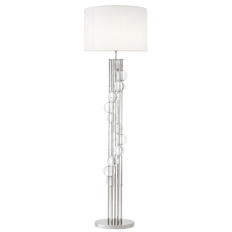 Торшер Eichholtz Floor Lamp Lorenzo Nickel & white Никель Белый Прозрачный Торшер Eichholtz Floor Lamp Lorenzo Nickel & white Никель Белый Прозрачный во Владивостоке | Loft Concept