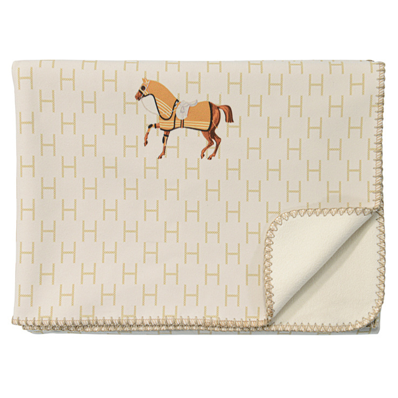 Плед Hermes Pattern Horse Plaid Бежевый Коричневый Плед Hermes Pattern Horse Plaid Бежевый Коричневый во Владивостоке | Loft Concept