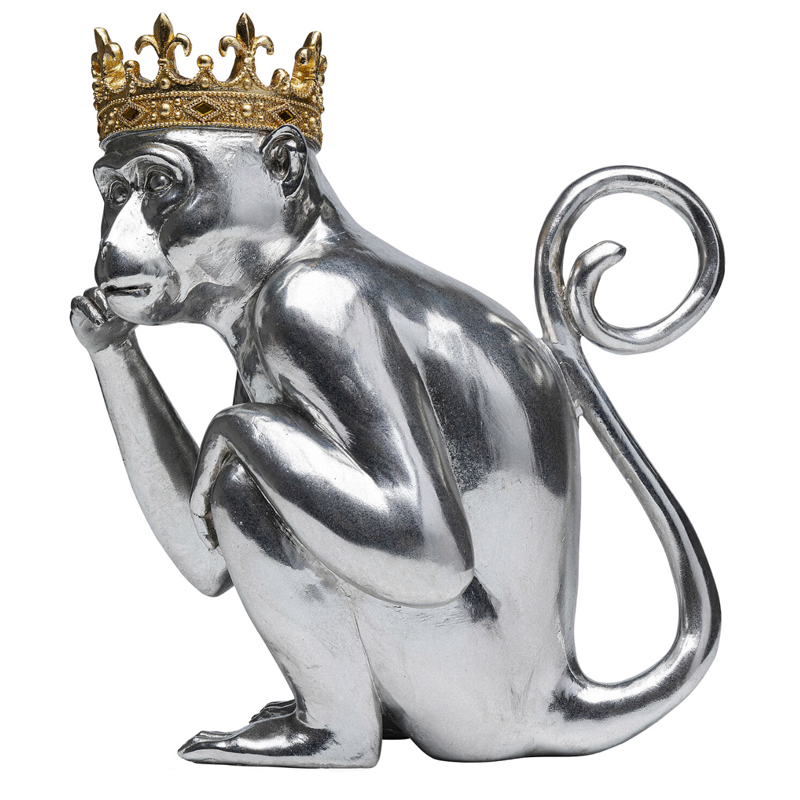 Статуэтка обезьяна в короне серебряная Golden Monkey Сатиновое Серебро Золотой Статуэтка обезьяна в короне серебряная Golden Monkey Сатиновое Серебро Золотой во Владивостоке | Loft Concept