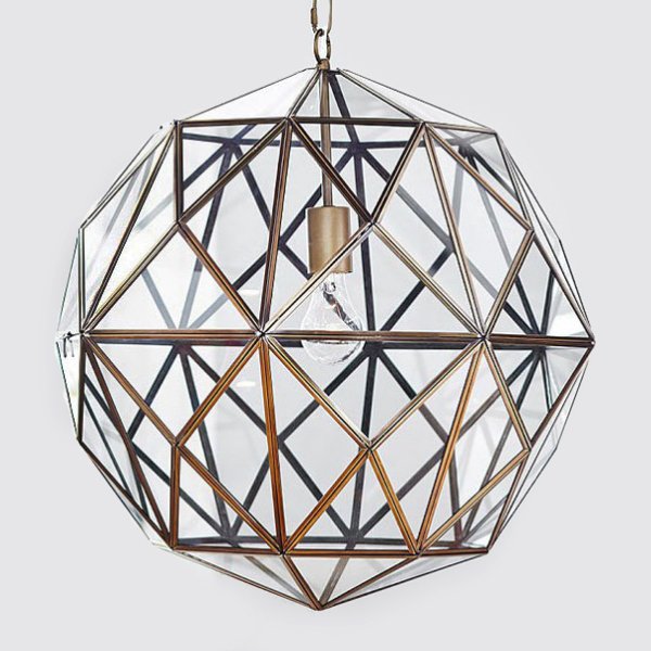 Люстра Glass & Metal Cage Pendant Люстра Glass & Metal Cage Pendant во Владивостоке | Loft Concept