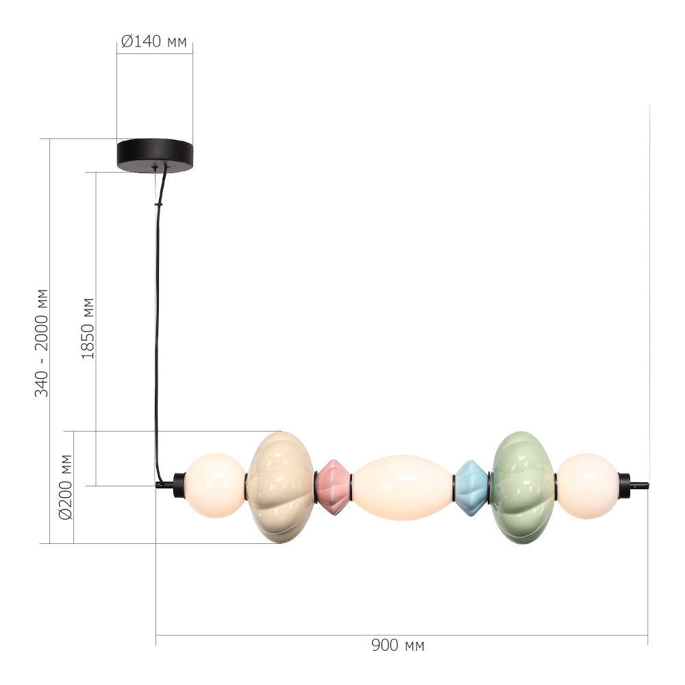 Подвесной светильник линейный с керамическими элементами 24W LED Fragrant Light во Владивостоке