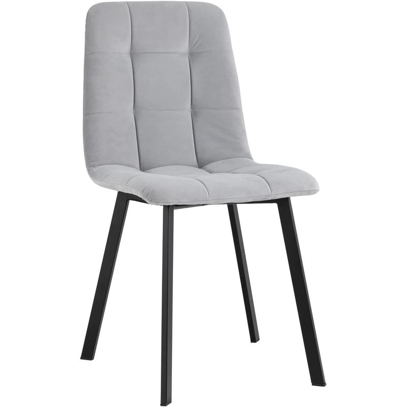 Стул NANCY S Chair Светло-Серый велюр Светло-серый Черный Стул NANCY S Chair Светло-Серый велюр Светло-серый Черный во Владивостоке | Loft Concept