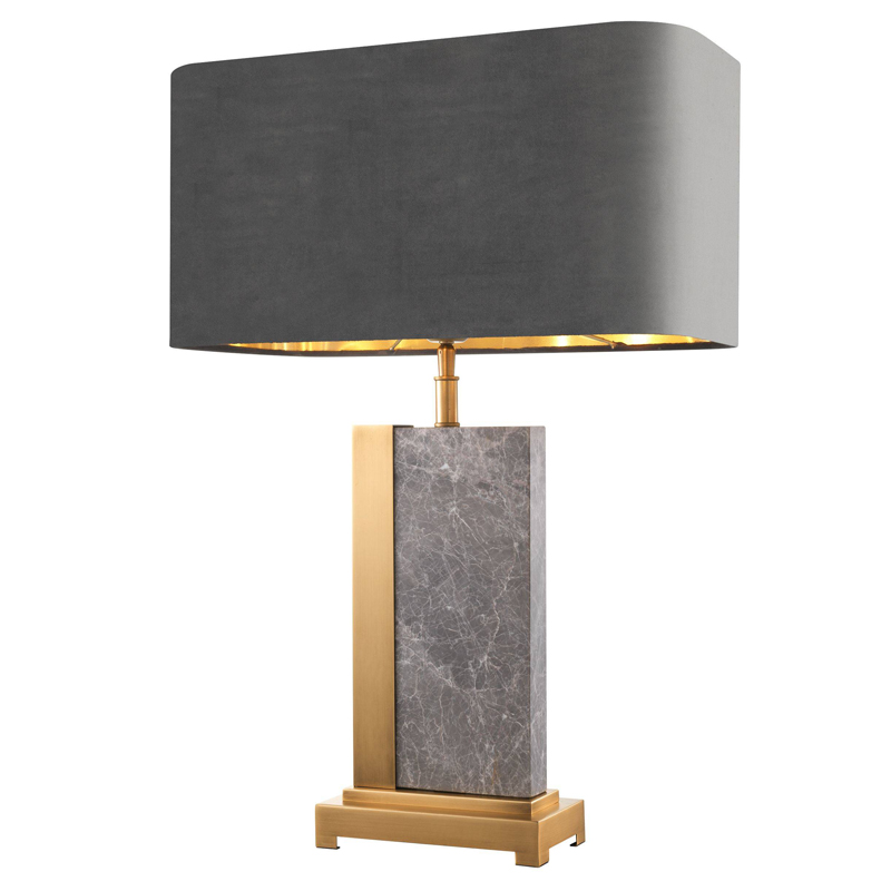Настольная лампа Eichholtz Table Lamp Pietro Серый Латунь Античная полированная Настольная лампа Eichholtz Table Lamp Pietro Серый Латунь Античная полированная во Владивостоке | Loft Concept