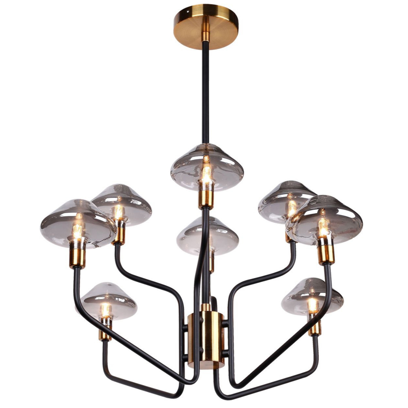 Люстра Gray Glass Mushrooms Черный Серый Люстра Gray Glass Mushrooms Черный Серый во Владивостоке | Loft Concept