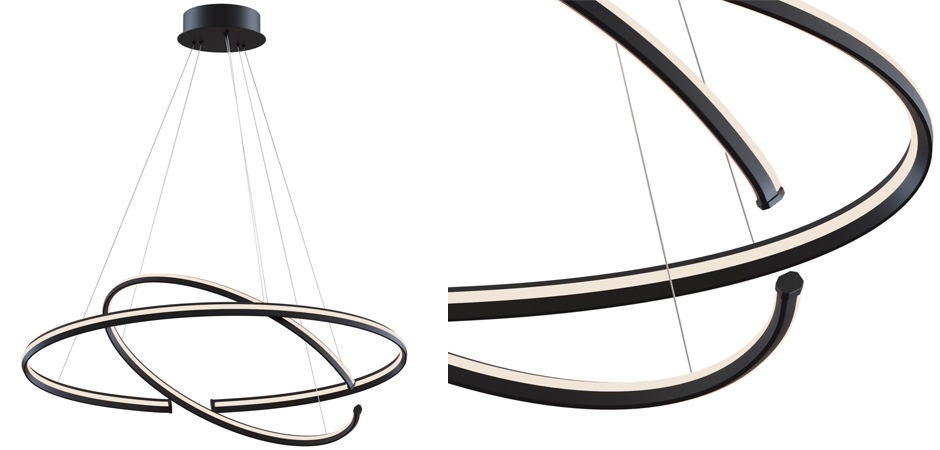 Люстра Half Ring Black & White Люстра Half Ring Black & White - Loft-Concept во Владивостоке