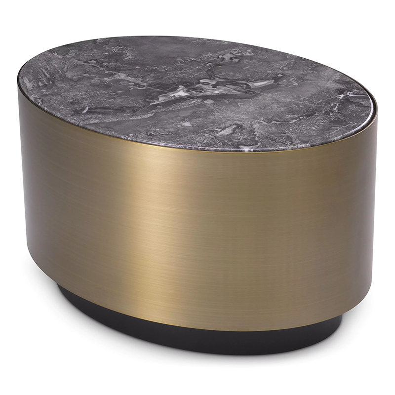 Приставной стол Eichholtz Side Table Porter Oval Латунь Серый Приставной стол Eichholtz Side Table Porter Oval Латунь Серый во Владивостоке | Loft Concept