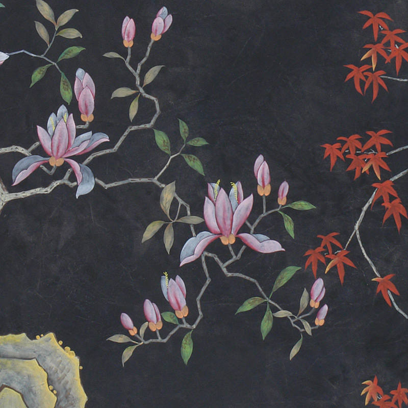 Обои ручная роспись Summer Night Blossom Original colourway on Edo Night painted silk Обои ручная роспись Summer Night Blossom Original colourway on Edo Night painted silk во Владивостоке | Loft Concept